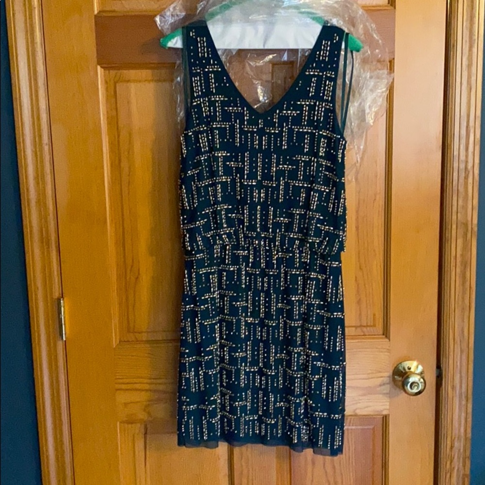 Cachè green beaded dress